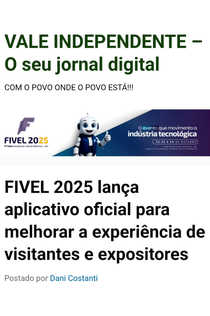 Print da notícia 'FIVEL 2025 lança aplicativo oficial para melhorar a experiência de visitantes e expositores' no Ultima Hora
